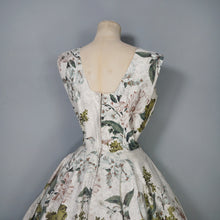 Load image into Gallery viewer, 50s SHAYNE OF MIAMI GREEN PAINTERLY FLORAL RHINESTONED DRESS XS-S