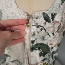Load image into Gallery viewer, 50s SHAYNE OF MIAMI GREEN PAINTERLY FLORAL RHINESTONED DRESS XS-S
