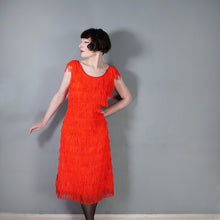 Load image into Gallery viewer, 70s 80s JOHN NEVILLE BOLD RED TASSLE FRINGE PARTY DRESS - M