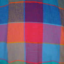 Load image into Gallery viewer, 80s DOES 50s COLOURFUL PLAID CHECK STRAPPY FULL SKIRTED DRESS - S