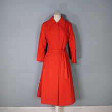 Load image into Gallery viewer, 70s LIGHTWEIGHT BRIGHT RED TRENCH COAT WITH BELT AND DAGGER COLLAR - XS-S