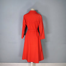 Load image into Gallery viewer, 70s LIGHTWEIGHT BRIGHT RED TRENCH COAT WITH BELT AND DAGGER COLLAR - XS-S