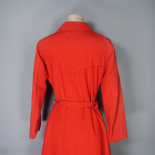 Load image into Gallery viewer, 70s LIGHTWEIGHT BRIGHT RED TRENCH COAT WITH BELT AND DAGGER COLLAR - XS-S