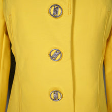Load image into Gallery viewer, 60s BRIGHEST SUNSHINE YELLOW PURE WOOL MOD MINI COAT - XS-S