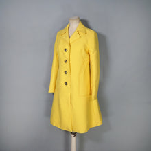 Load image into Gallery viewer, 60s BRIGHEST SUNSHINE YELLOW PURE WOOL MOD MINI COAT - XS-S