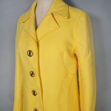 Load image into Gallery viewer, 60s BRIGHEST SUNSHINE YELLOW PURE WOOL MOD MINI COAT - XS-S