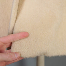Load image into Gallery viewer, 60S LILLI ANN CREAM FUZZY MOHAIR WOOL SWING COAT WITH HUGE FUR COLLAR - M