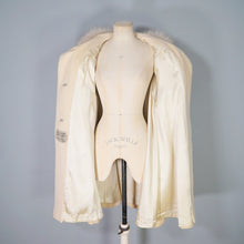 Load image into Gallery viewer, 60S LILLI ANN CREAM FUZZY MOHAIR WOOL SWING COAT WITH HUGE FUR COLLAR - M