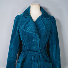 Load image into Gallery viewer, 70s HANDMADE TEAL GREEN JUMBO COAT FITTED PRINCESS COAT - XS