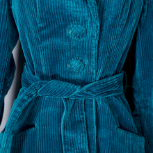 Load image into Gallery viewer, 70s HANDMADE TEAL GREEN JUMBO COAT FITTED PRINCESS COAT - XS