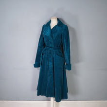 Load image into Gallery viewer, 70s HANDMADE TEAL GREEN JUMBO COAT FITTED PRINCESS COAT - XS