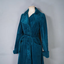 Load image into Gallery viewer, 70s HANDMADE TEAL GREEN JUMBO COAT FITTED PRINCESS COAT - XS