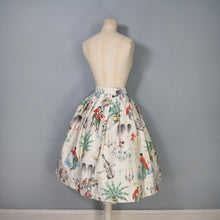 Load image into Gallery viewer, 50s NOVELTY PRINT FAIRYTALE BALL SCENE AND MUSICIANS COTTON FULL SKIRT - 26"