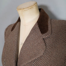 Load image into Gallery viewer, 40s CC41 UTILITY BROWN CORDUROY AND PATTERNED WOOL FITTED SKIRT SUIT - S