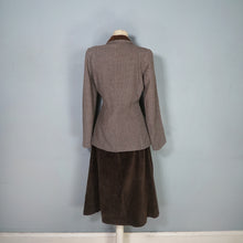 Load image into Gallery viewer, 40s CC41 UTILITY BROWN CORDUROY AND PATTERNED WOOL FITTED SKIRT SUIT - S