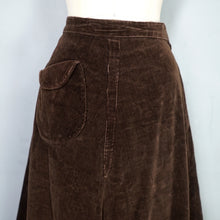 Load image into Gallery viewer, 40s CC41 UTILITY BROWN CORDUROY AND PATTERNED WOOL FITTED SKIRT SUIT - S