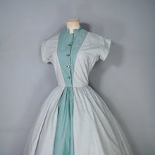 Load image into Gallery viewer, 50s GREEN STRIPED HORROCKSES FASHIONS FULL SKIRTED COTTON DRESS - S