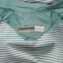 Load image into Gallery viewer, 50s GREEN STRIPED HORROCKSES FASHIONS FULL SKIRTED COTTON DRESS - S