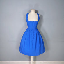 Load image into Gallery viewer, 70s BOLD BLUE BAVARIAN / TRACHTEN DIRNDL CORSET DRESS - S
