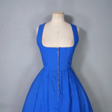 Load image into Gallery viewer, 70s BOLD BLUE BAVARIAN / TRACHTEN DIRNDL CORSET DRESS - S
