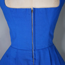 Load image into Gallery viewer, 70s BOLD BLUE BAVARIAN / TRACHTEN DIRNDL CORSET DRESS - S