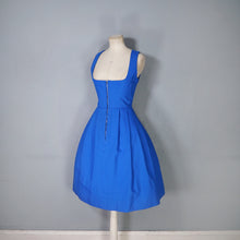 Load image into Gallery viewer, 70s BOLD BLUE BAVARIAN / TRACHTEN DIRNDL CORSET DRESS - S