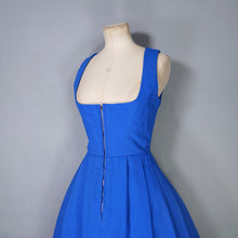 Load image into Gallery viewer, 70s BOLD BLUE BAVARIAN / TRACHTEN DIRNDL CORSET DRESS - S