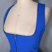 Load image into Gallery viewer, 70s BOLD BLUE BAVARIAN / TRACHTEN DIRNDL CORSET DRESS - S