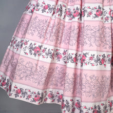 Load image into Gallery viewer, 50s SPECTACULAR PINK HORROCKSES FULL SKIRTED ROSE PRINT DRESS - XS-S