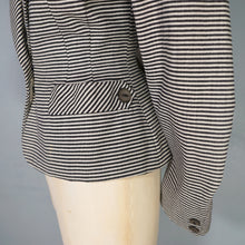 Load image into Gallery viewer, 50s 60s MORNESSA BLACK AND WHITE STRIPED 2 PIECE SKIRT SUIT - XS-S
