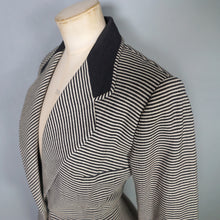 Load image into Gallery viewer, 50s 60s MORNESSA BLACK AND WHITE STRIPED 2 PIECE SKIRT SUIT - XS-S