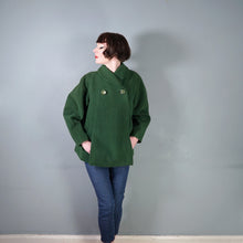 Load image into Gallery viewer, 50s 60s GREEN SWING MINI COAT JACKET WITH BUILT IN HAND MUFF - M