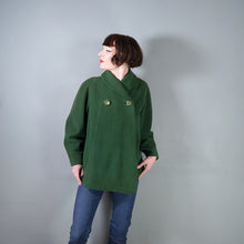 Load image into Gallery viewer, 50s 60s GREEN SWING MINI COAT JACKET WITH BUILT IN HAND MUFF - M