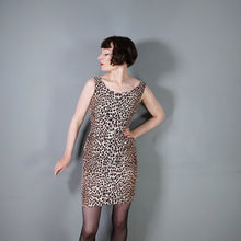 Load image into Gallery viewer, 60s SAMBO FASHIONS LEOPARD ANIMAL PRINT CORDUROY WIGGLE DRESS - XS-S