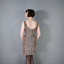 Load image into Gallery viewer, 60s SAMBO FASHIONS LEOPARD ANIMAL PRINT CORDUROY WIGGLE DRESS - XS-S