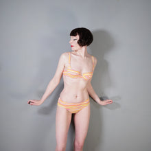 Load image into Gallery viewer, 60s BRIGHT YELLOW AND PINK STRIPE JANTZEN ITSY BITSY BIKINI - XS