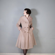 Load image into Gallery viewer, 50s HUBER LIGHT BROWN / STONE COLOURED WOOL PRINCESS COAT - S-M
