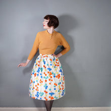 Load image into Gallery viewer, HANDMADE 60s BRIGHT COLOURED CHERRY NOVELTY PRINT COTTON SKIRT  27-28"-