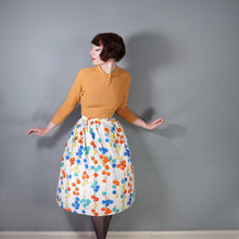 Load image into Gallery viewer, HANDMADE 60s BRIGHT COLOURED CHERRY NOVELTY PRINT COTTON SKIRT  27-28"-