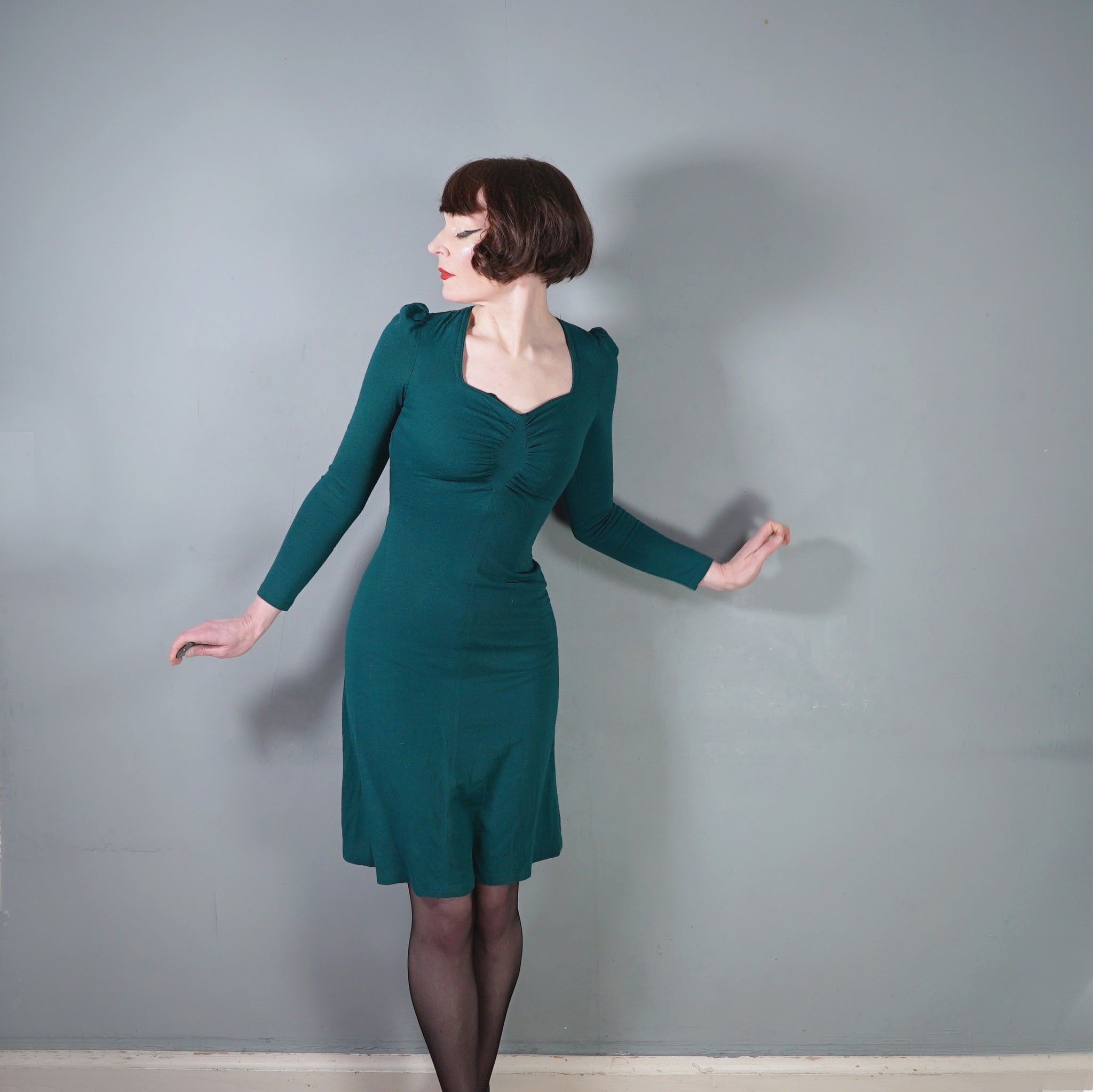 slim fit dress slacks Green Social Ballroom Dress