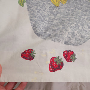 50s NOVELTY BORDER HARVEST BASKET FRUIT AND VEGETABLE PRINT FULL SKIRT - 26.5"