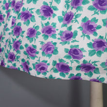 Load image into Gallery viewer, 50s 60s SAMBO VANITY COTTONS PURPLE ROSE PRINT DRESS - XS