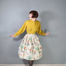 Load image into Gallery viewer, 50s NOVELTY PRINT FAIRYTALE BALL SCENE AND MUSICIANS COTTON FULL SKIRT - 26"