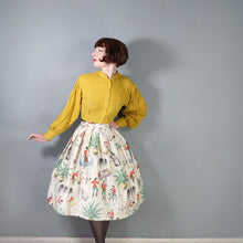 Load image into Gallery viewer, 50s NOVELTY PRINT FAIRYTALE BALL SCENE AND MUSICIANS COTTON FULL SKIRT - 26"