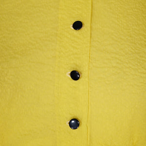 50s SHEER BRIGHTEST YELLOW FULL SKIRTED DRESS - XS