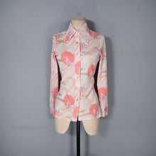 Load image into Gallery viewer, 70s "TRISSI" SOFT PEACH AND PINK ART DECO BATHER NOVELTY SHIRT - S