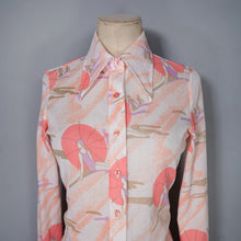 Load image into Gallery viewer, 70s "TRISSI" SOFT PEACH AND PINK ART DECO BATHER NOVELTY SHIRT - S