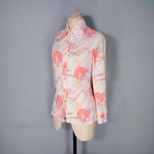 Load image into Gallery viewer, 70s "TRISSI" SOFT PEACH AND PINK ART DECO BATHER NOVELTY SHIRT - S