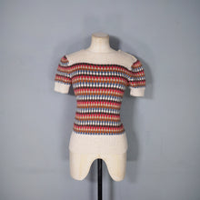Load image into Gallery viewer, HANDKNITTED 40s PATTERN COLOURFUL AUTUMN JUMPER - M