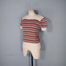 Load image into Gallery viewer, HANDKNITTED 40s PATTERN COLOURFUL AUTUMN JUMPER - M